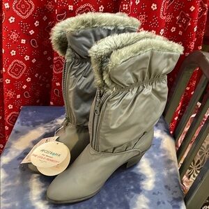 Apostrophe cold remedy Gray faux  Fur-Lined Boots